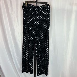 Torrid Black Polka Dot Studio Knit Wide Leg Pants, size 0
